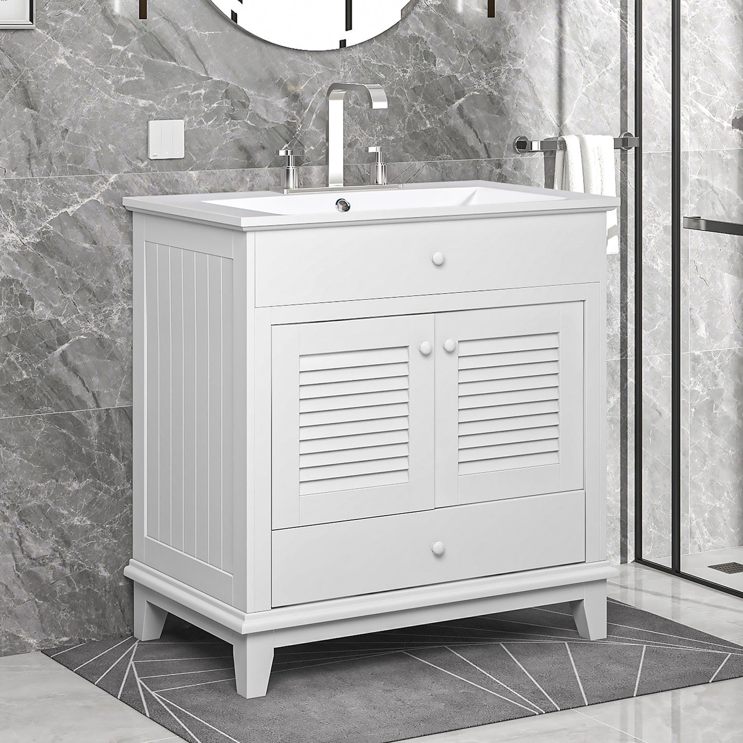 I- Bathroom Vanity - White