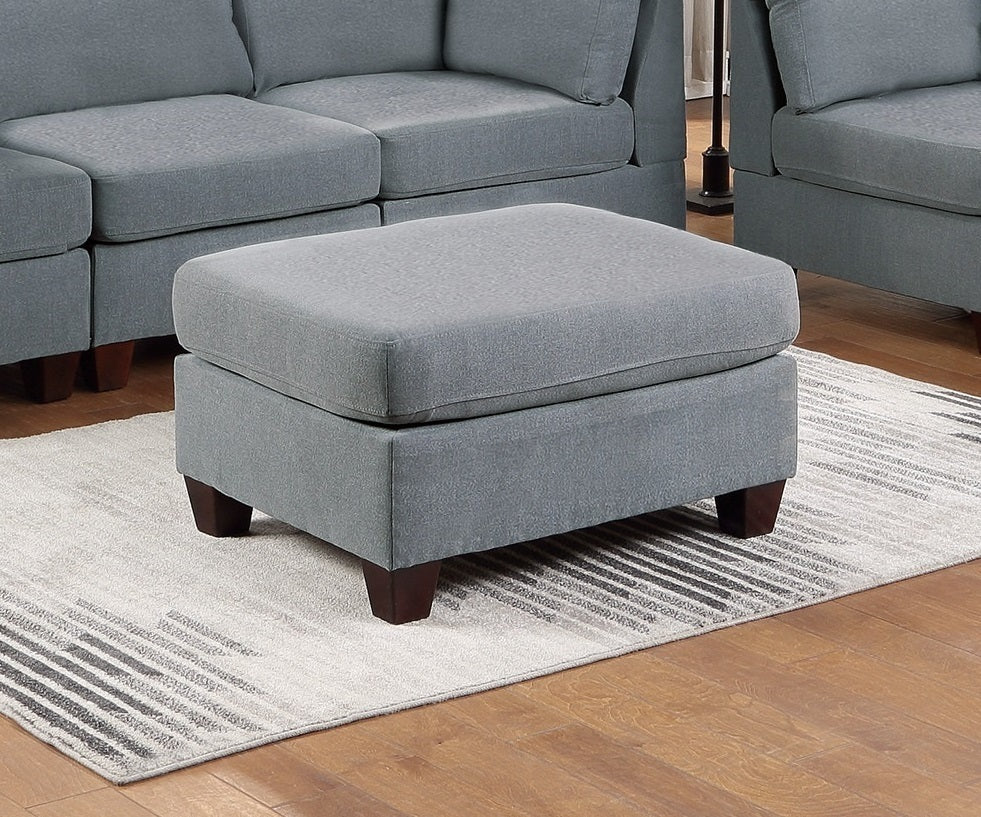 Elegance Grey Linen Ottoman