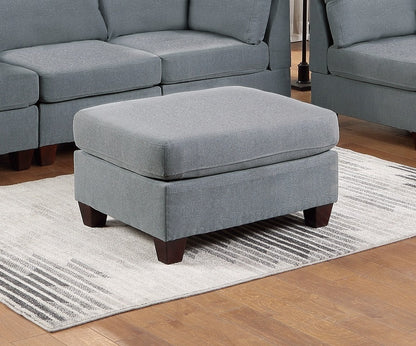 Elegance Grey Linen Ottoman
