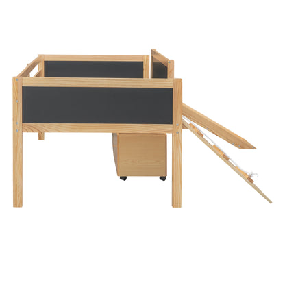 Nature's Haven Twin Loft Bed with Dual Storage
