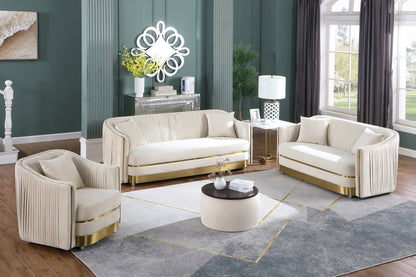 Versa Round Ottoman Set with Storage - Beige