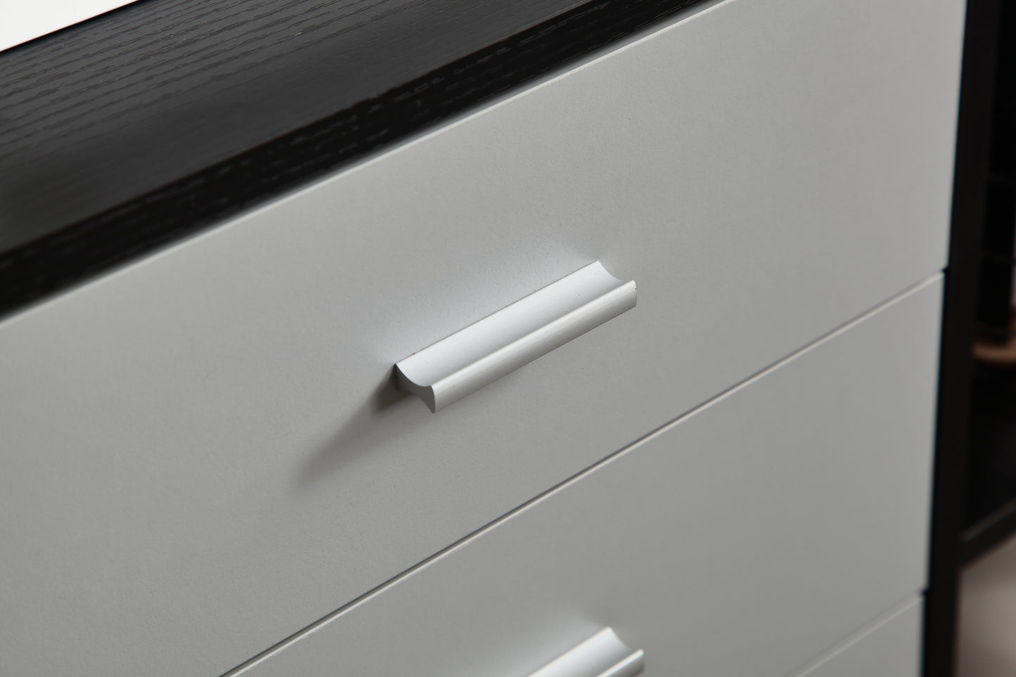 32'' Wide 3 -Drawer Mobile Filing Cabinet - Black oak and Grey