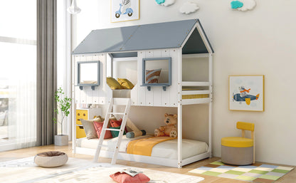 Fort  Twin Bunk Bed - White