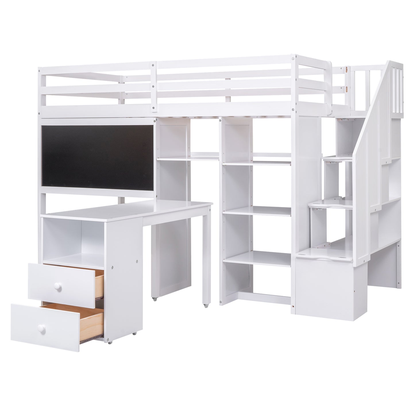 Smart Space Twin Loft Bed : The Ultimate Study and Storage Solution