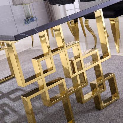 Elegant Gold Reflections Marble Table