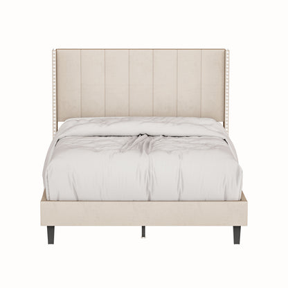 Bazu Full Size Platform Bed Frame - Beige