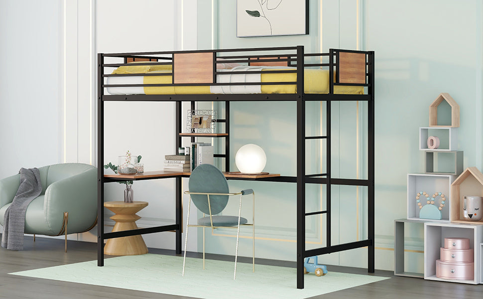 Venetian Vista Loft Bed  With Desk -Black