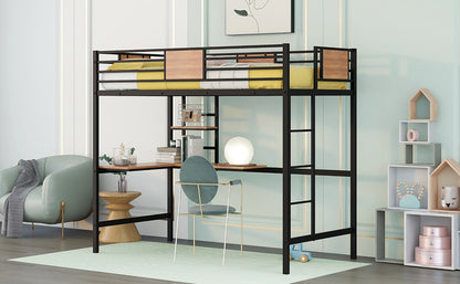 Venetian Vista Loft Bed  With Desk -Black
