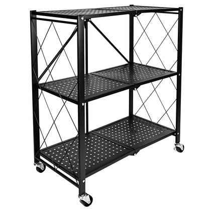 Simple Deluxe II 3-Tier With Wheels- Black