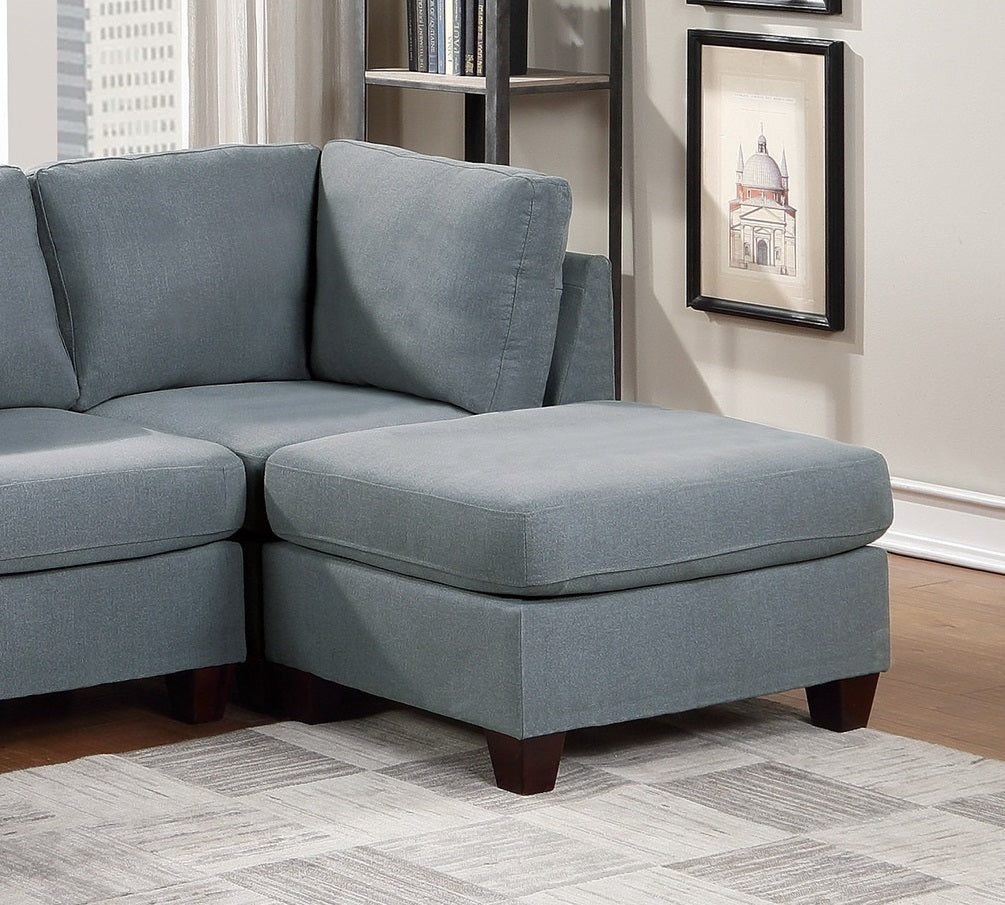 Elegance Grey Linen Ottoman