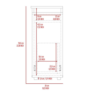 Aero Bathroom Storage Cabinet, Lift-Top, One Drawer - White