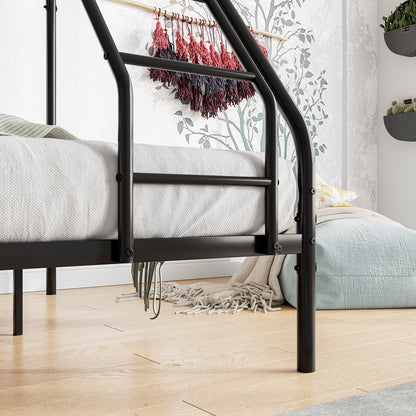 The Diamond Twin-Over-Full Metal Bunk Bed -Black