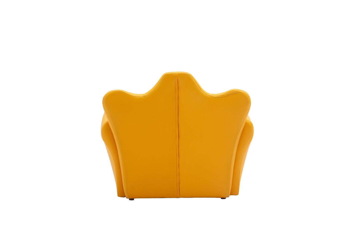 Crown Shape 1pc Kids Chair with Ottoman - Yellow