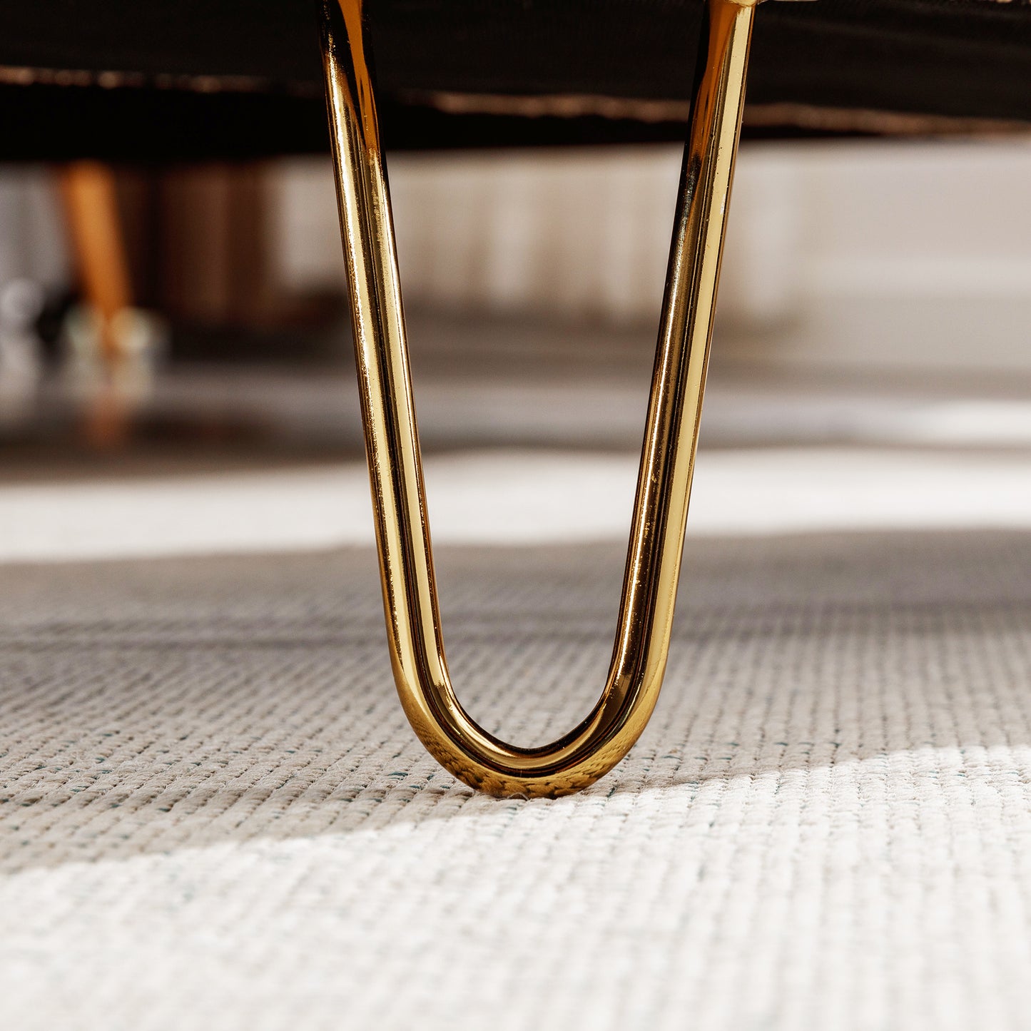 Elegant Gold Haven Storage Ottoman Bench