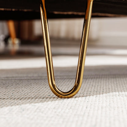 Elegant Gold Haven Storage Ottoman Bench