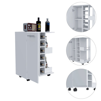 Bar Cart with Division Carbon - White