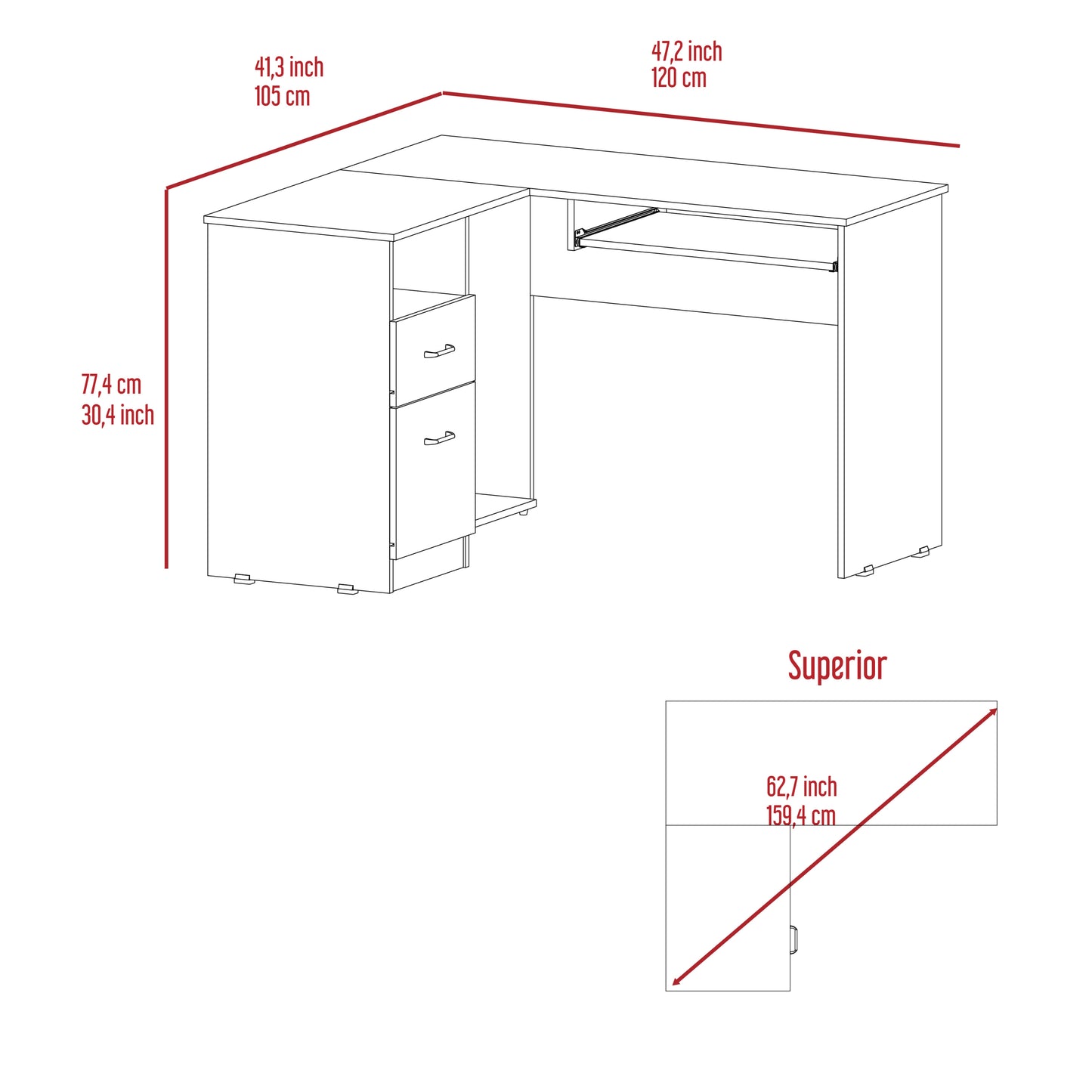 Oakwood L-Shaped Computer Desk