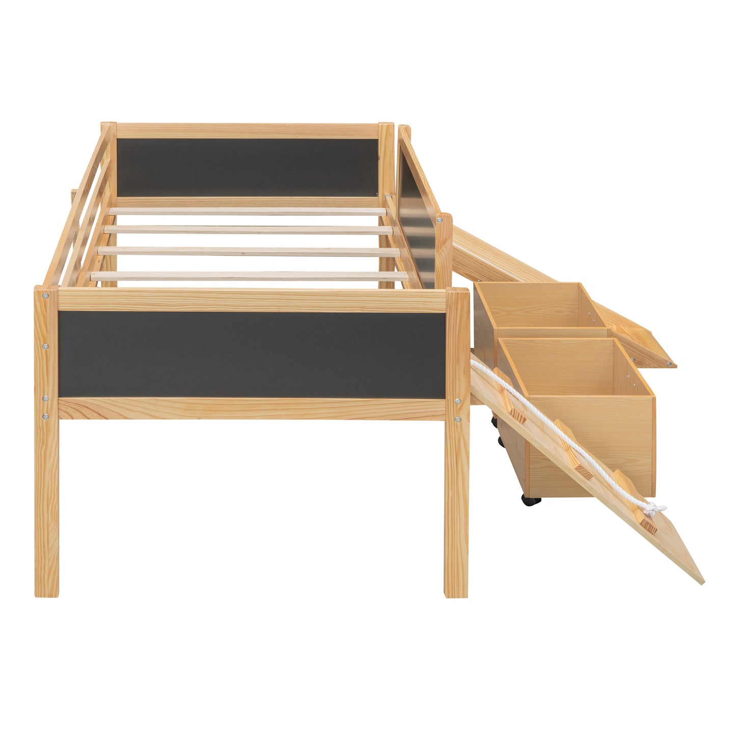 Nature's Haven Twin Loft Bed with Dual Storage