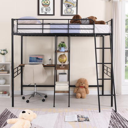 ElevateMax Twin Loft Bed with Desk and Shelves
