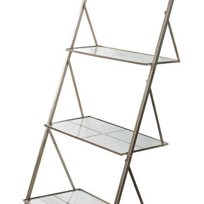 Silver Ladder Glass Shelf