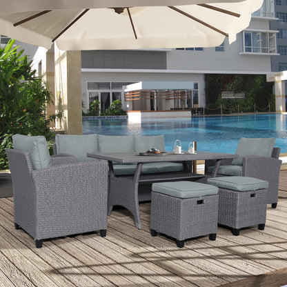 Elegant Oasis 6-Piece Outdoor Rattan Wicker Set