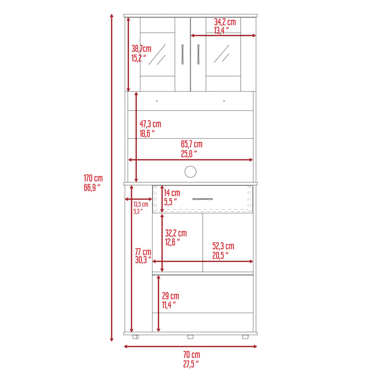 Bella Pantry Cabinet - White