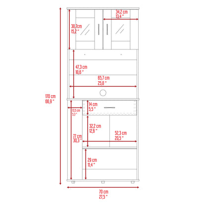 Bella Pantry Cabinet - White