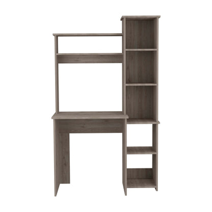 Detroit 2 Piece Office Set, Dozza Bookcase + Aramis Desk - Light Gray