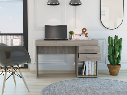 Computer Desk One Lower Shelf  - Light Gray