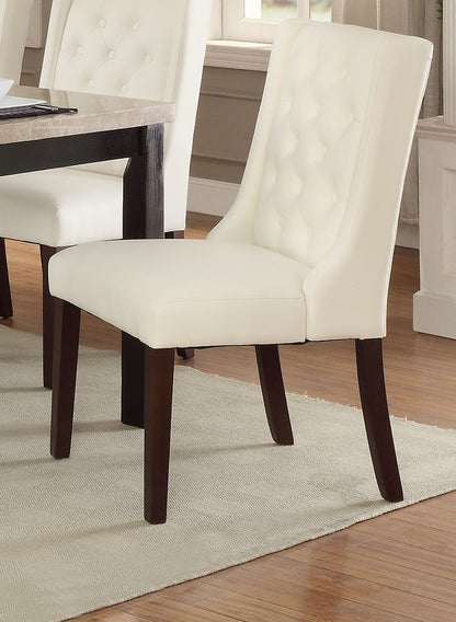 Elegant Ivory Tufted Dining Chairs