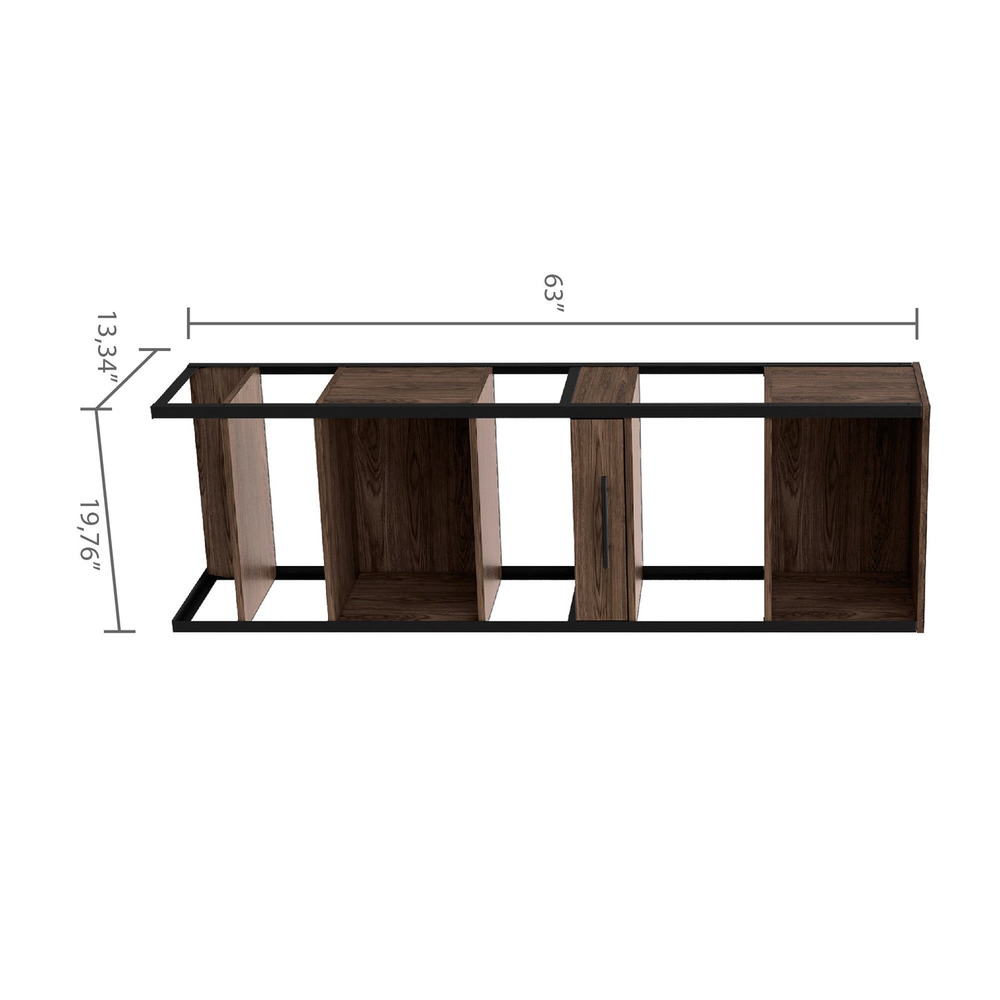 London 1-Drawer Bookcase - Dark Walnut