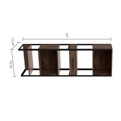 London 1-Drawer Bookcase - Dark Walnut