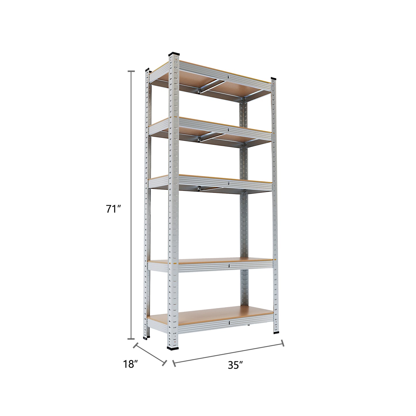 Silver Max Storage 5-Tier Utility Shelves - M