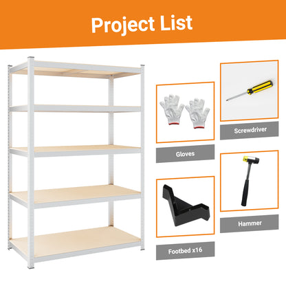 Silver Max Storage 5-Tier Utility Shelves - L