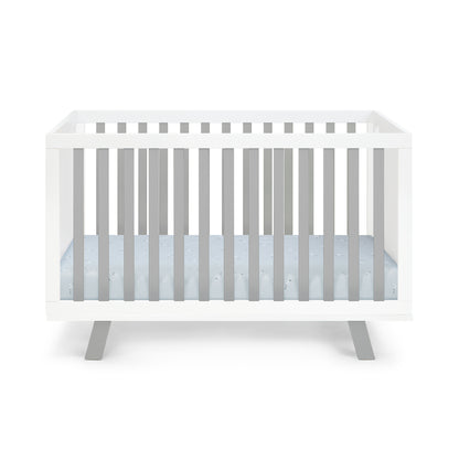 Luna 3-in-1 Convertible Island Crib White/Gray