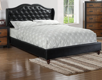 Dexter Wingback Design Queen Size Bed - Black