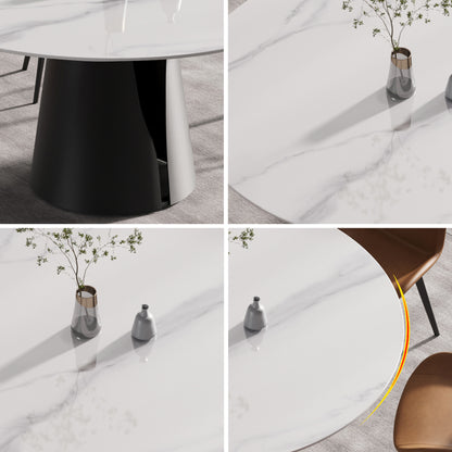Elegant Round Carbon Steel Dining Table