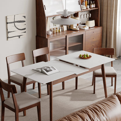 Elegant Oakwood Slate Dining Table