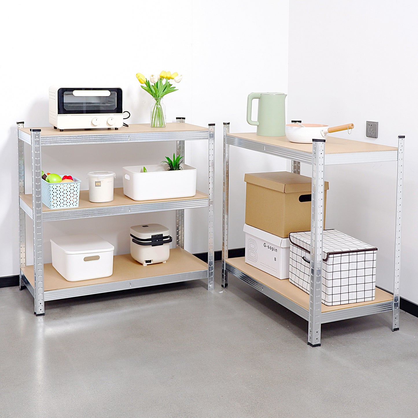 Silver Max Storage 5-Tier Utility Shelves - L