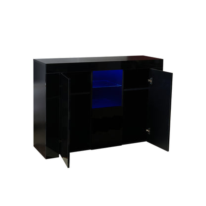 Glowing Harmony: LED-Lit Kitchen Sideboard