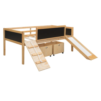 Nature's Haven Twin Loft Bed with Dual Storage