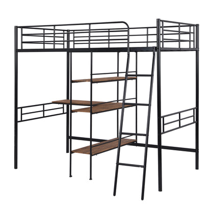 ElevateMax Twin Loft Bed with Desk and Shelves