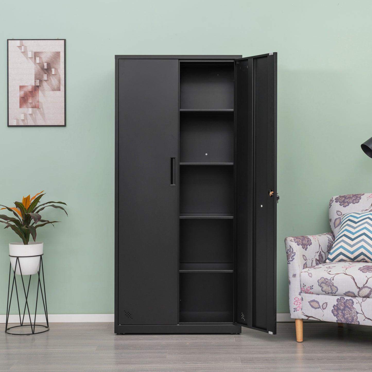 Space Max Storage Cabinet - Black