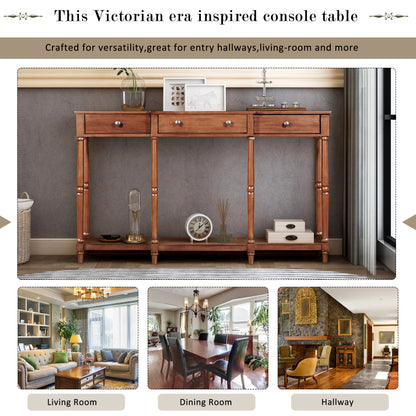 ElegantWood Console: Timeless Entryway Table with Storage