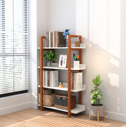 Multifuction Bookcase with Solid Wood Frame - Brown