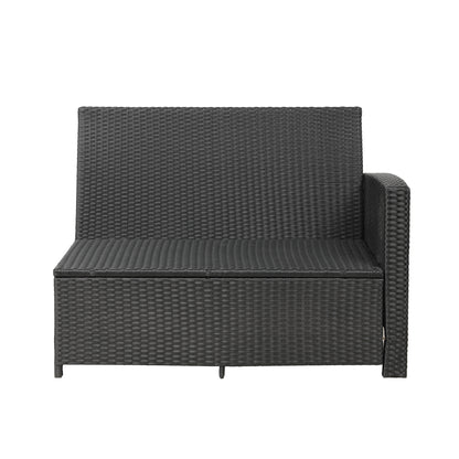 Elegant Oasis 6-Piece Outdoor Patio Furniture Set with Glass Table and Ottomans (Black)