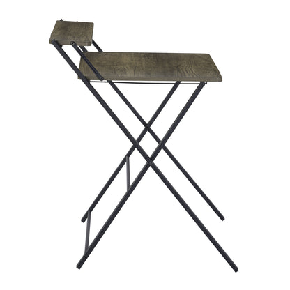 Foldable desk with tier - Walnut & Black
