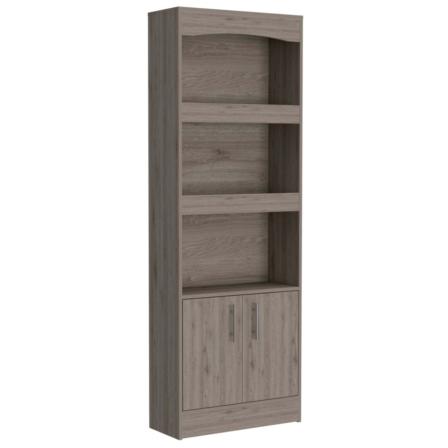 Detroit 2 Piece Office Set, Dozza Bookcase + Aramis Desk - Light Gray