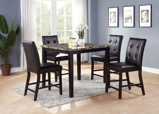 Elegant Birch Marble 5pc Dining Set