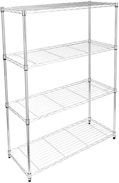 Simple Deluxe 4-Tier Heavy Duty Storage Shelving - Chrome